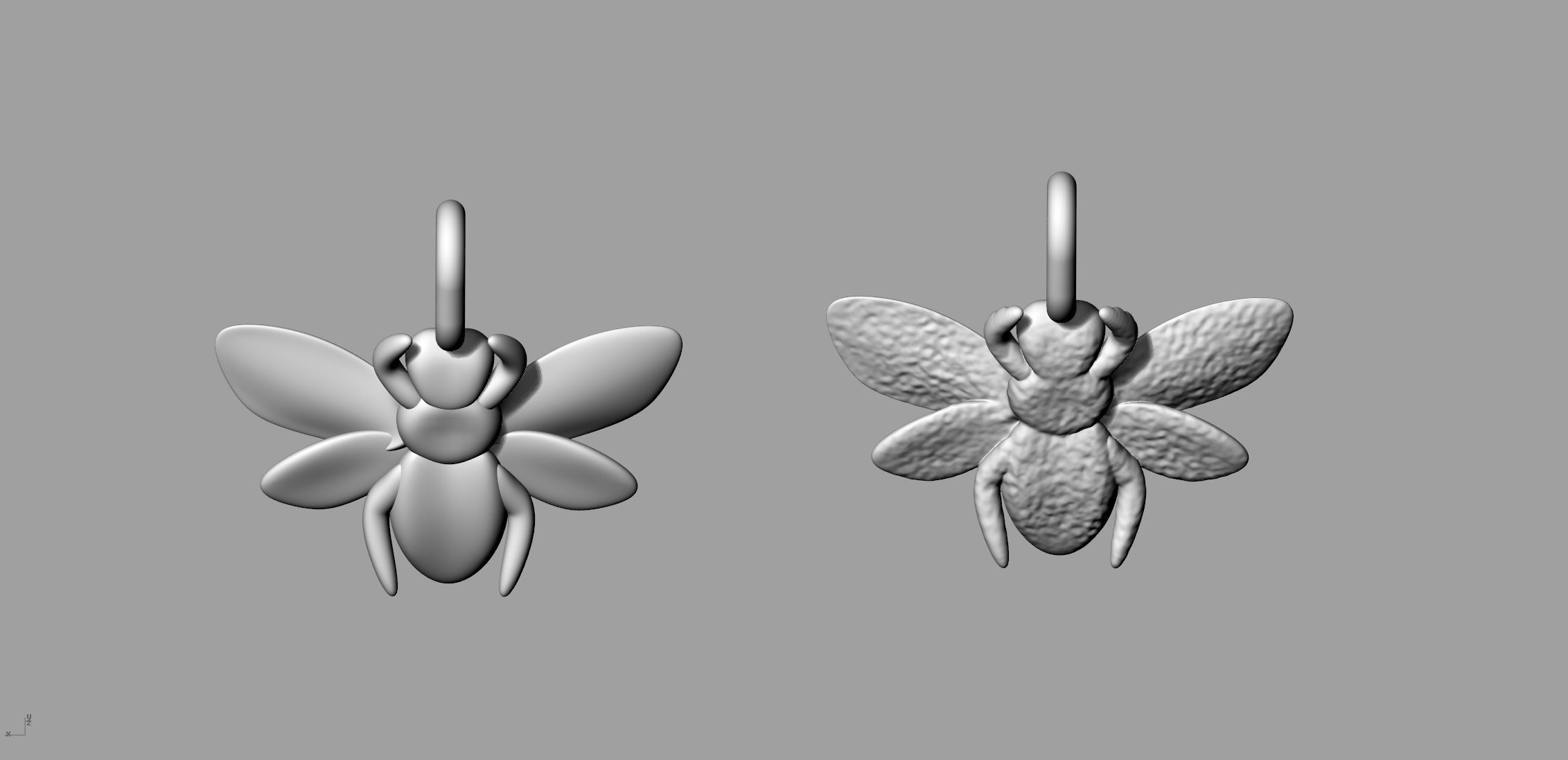 Bee pendant 3D print model_5
