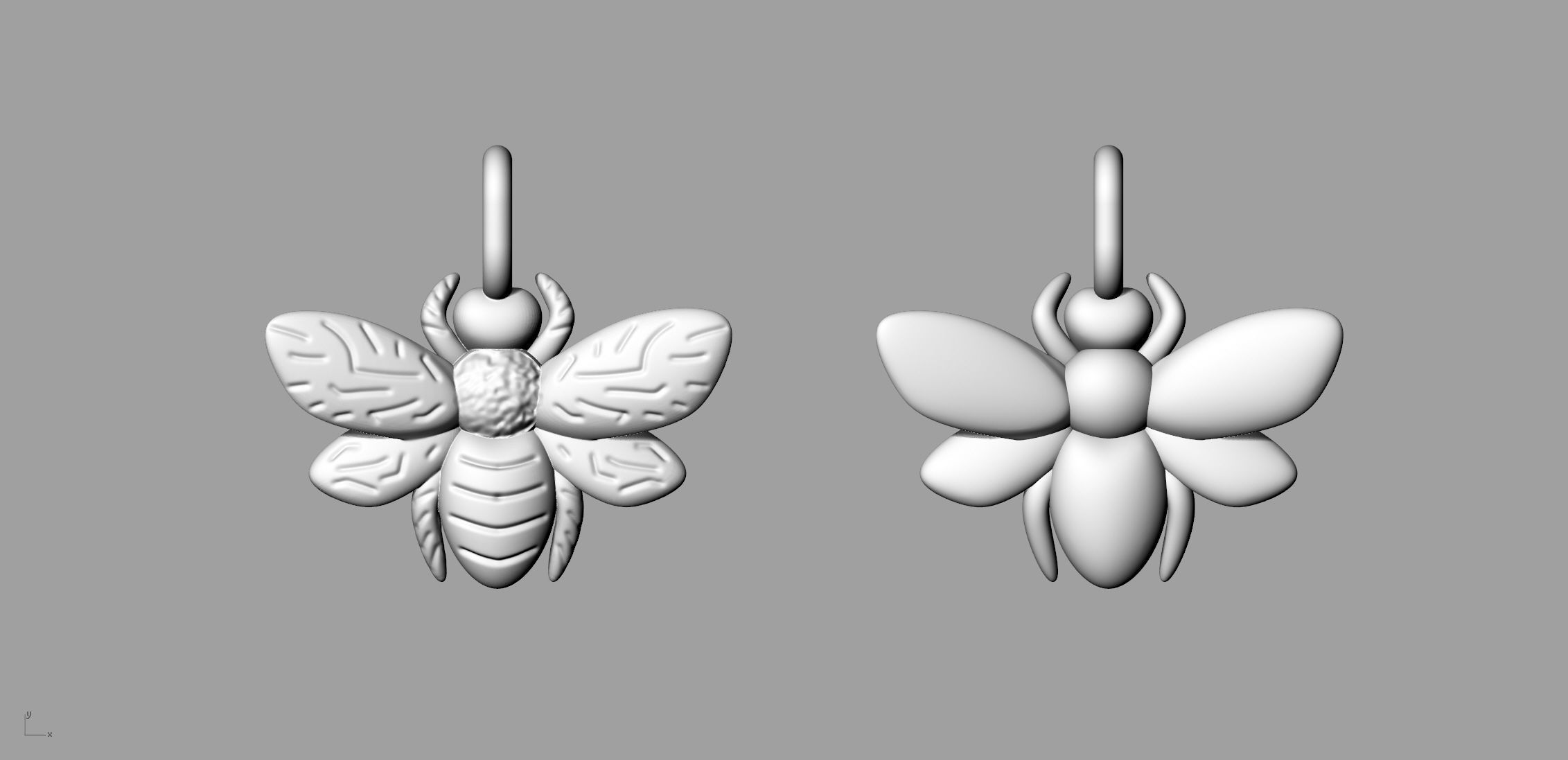 Bee pendant 3D print model_4