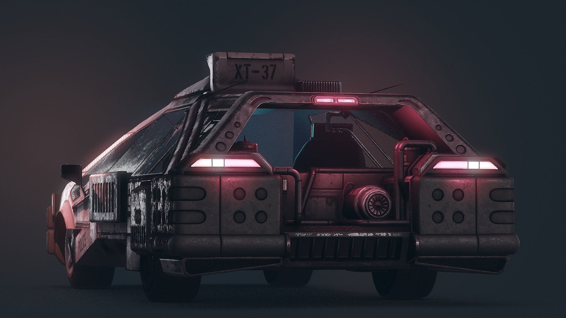 1982 2019 Blade Runner Ground Police Car Low-poly 3D model_3