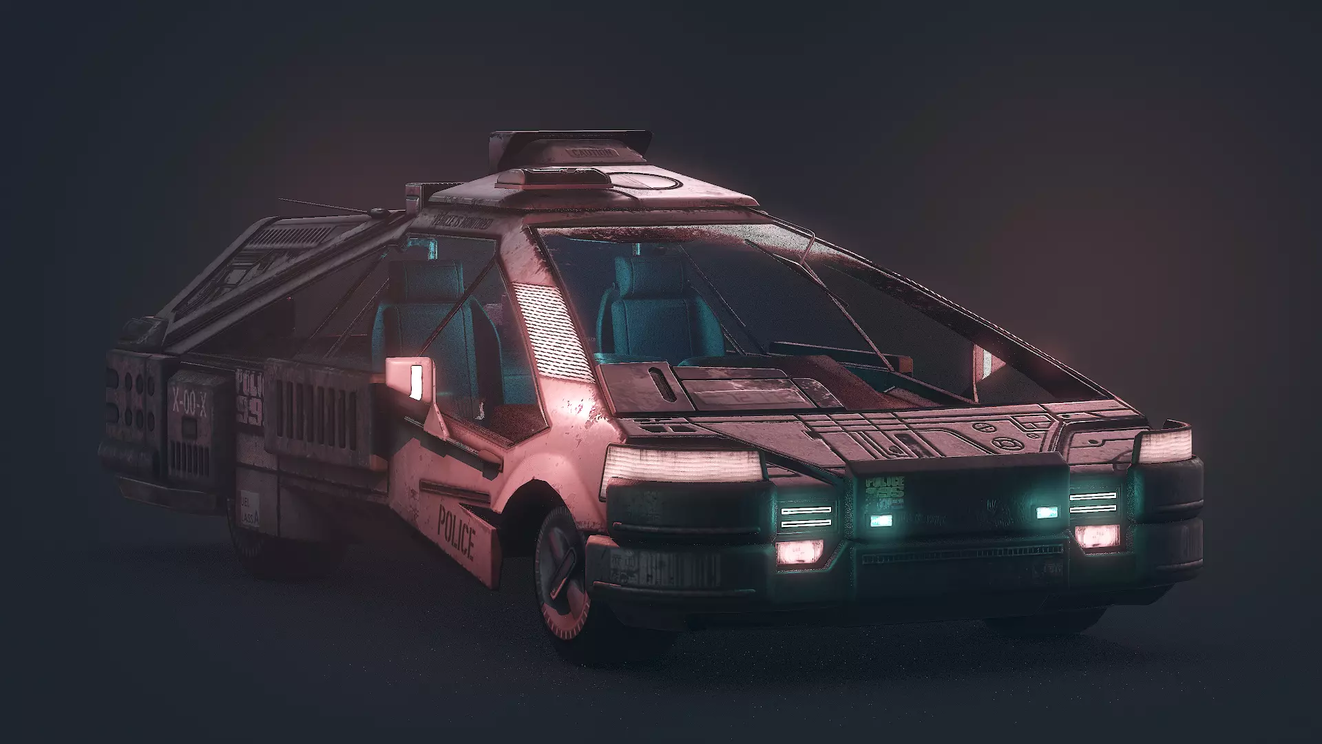 1982 2019 Blade Runner Ground Police Car Low-poly 3D model_0