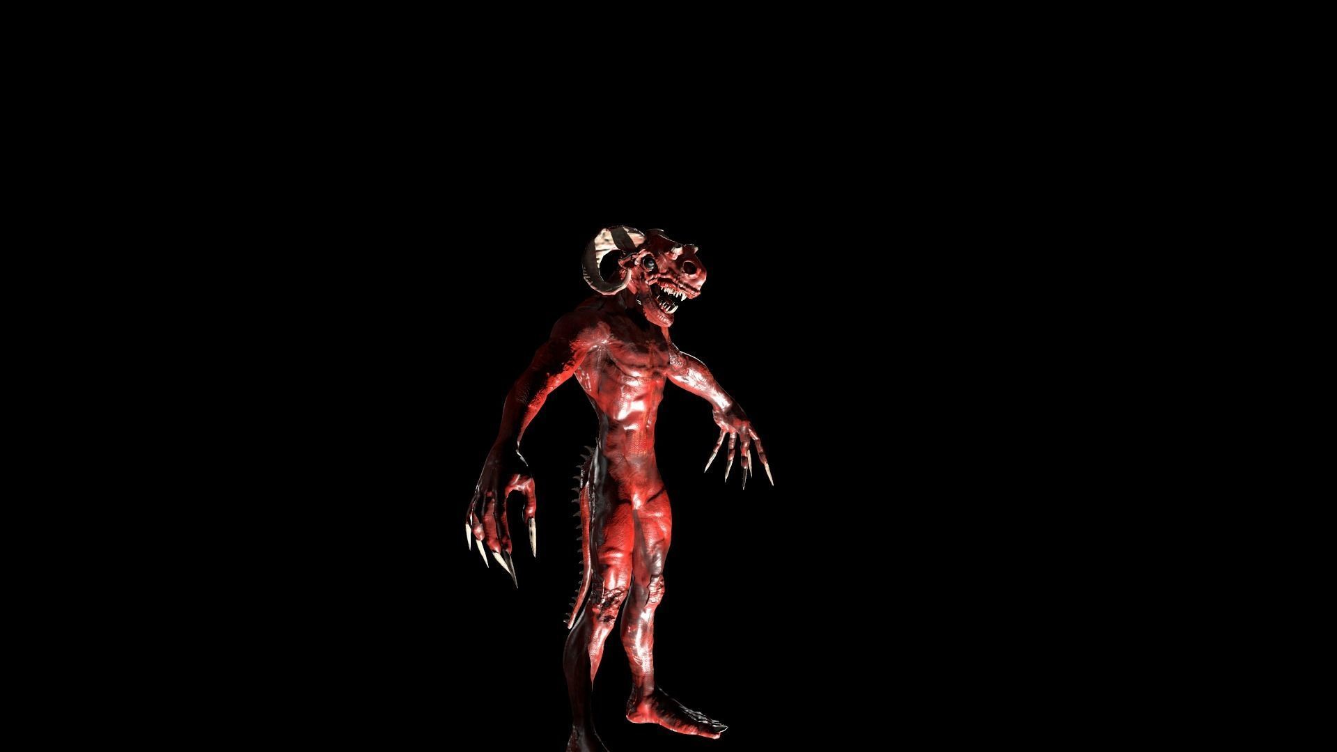 Infernal demon low-poly 3D model Free low-poly 3D model_2