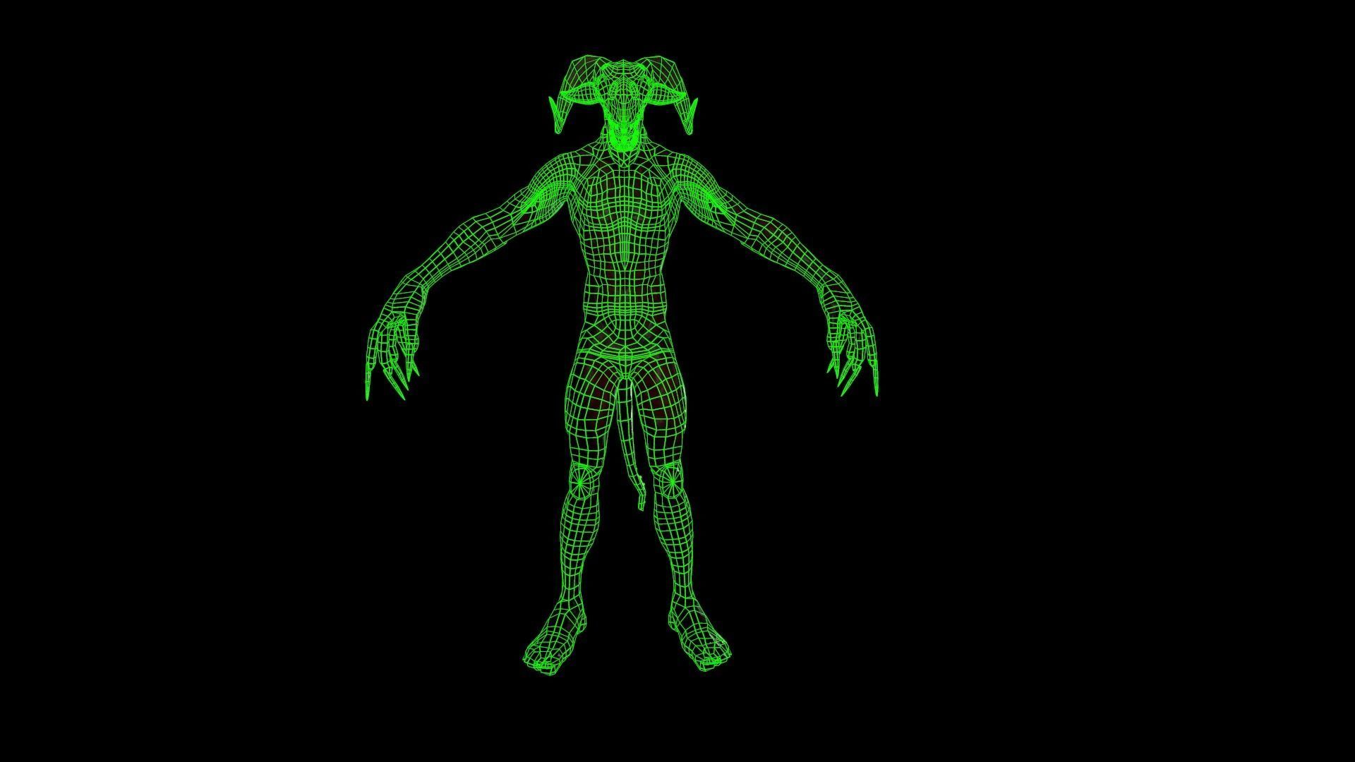 Infernal demon low-poly 3D model Free low-poly 3D model_8
