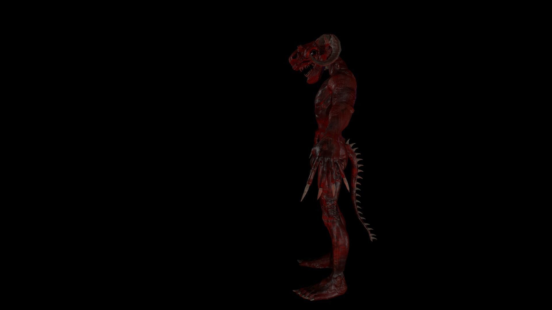 Infernal demon low-poly 3D model Free low-poly 3D model_5