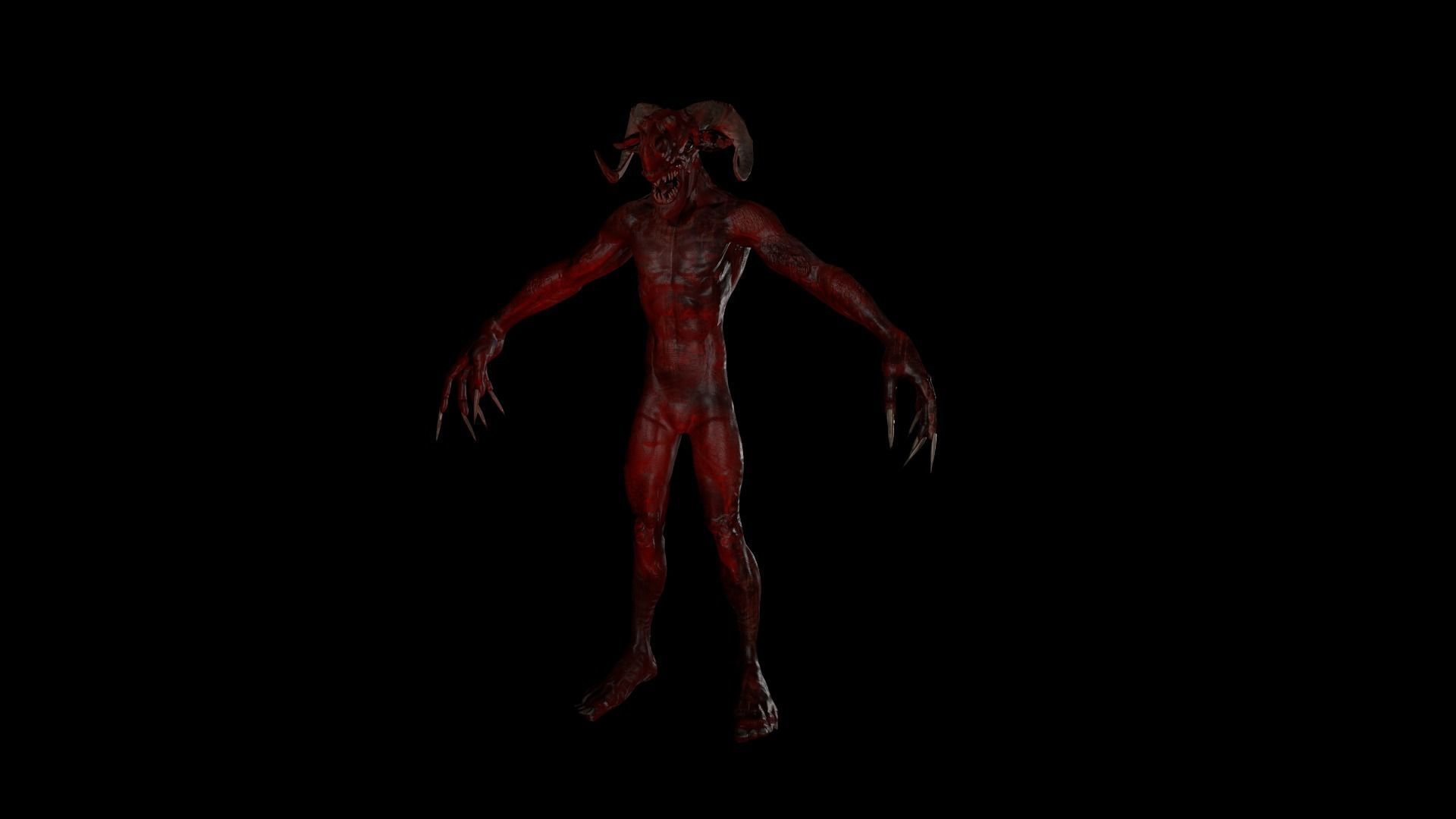 Infernal demon low-poly 3D model Free low-poly 3D model_4