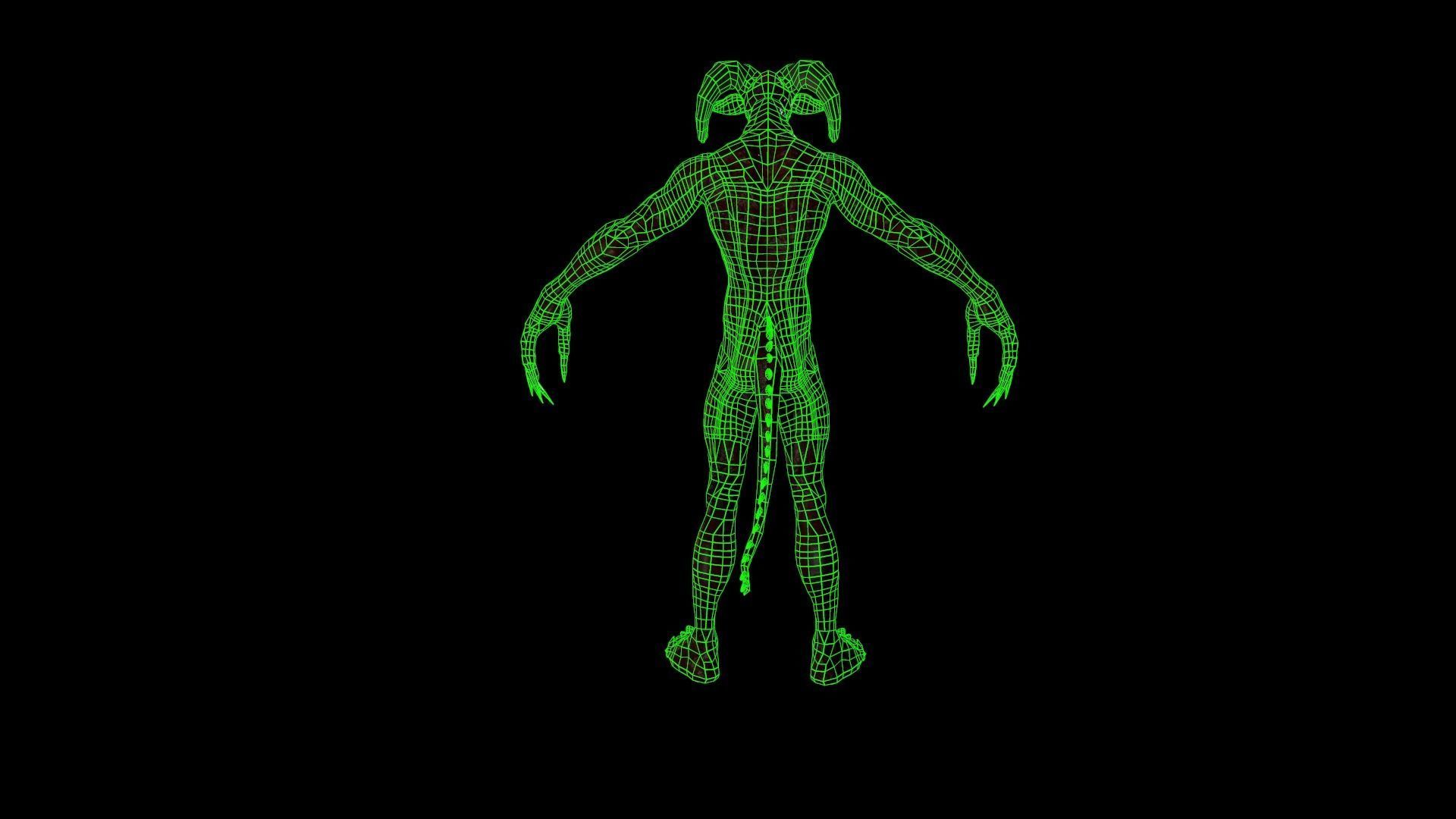 Infernal demon low-poly 3D model Free low-poly 3D model_10