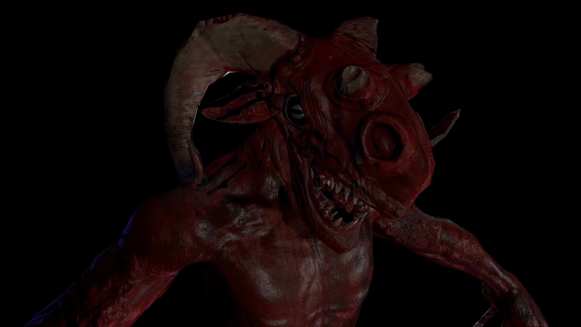 Infernal demon low-poly 3D model Free low-poly 3D model_3