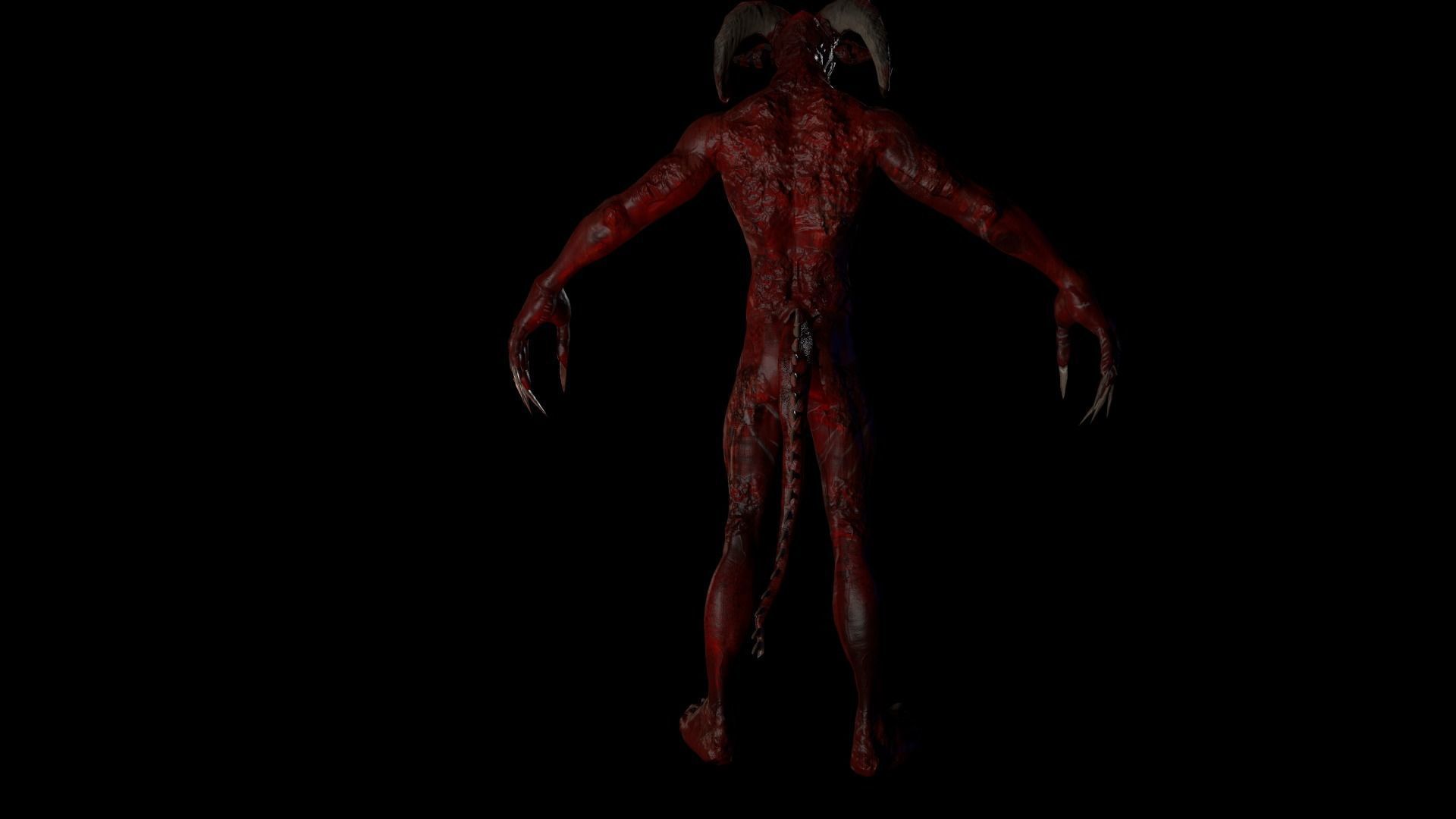 Infernal demon low-poly 3D model Free low-poly 3D model_6