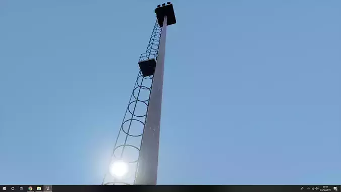 Harbor lamp post 3D model optimized Unreal Engine 4