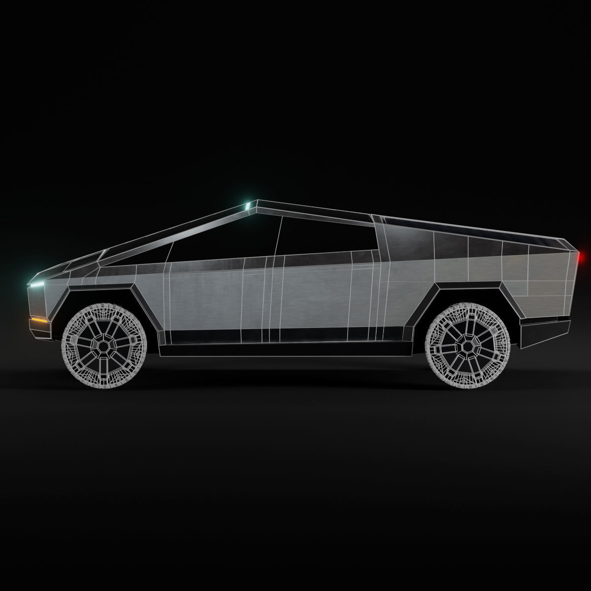 Tesla Cybertruck Low-poly 3D model_5