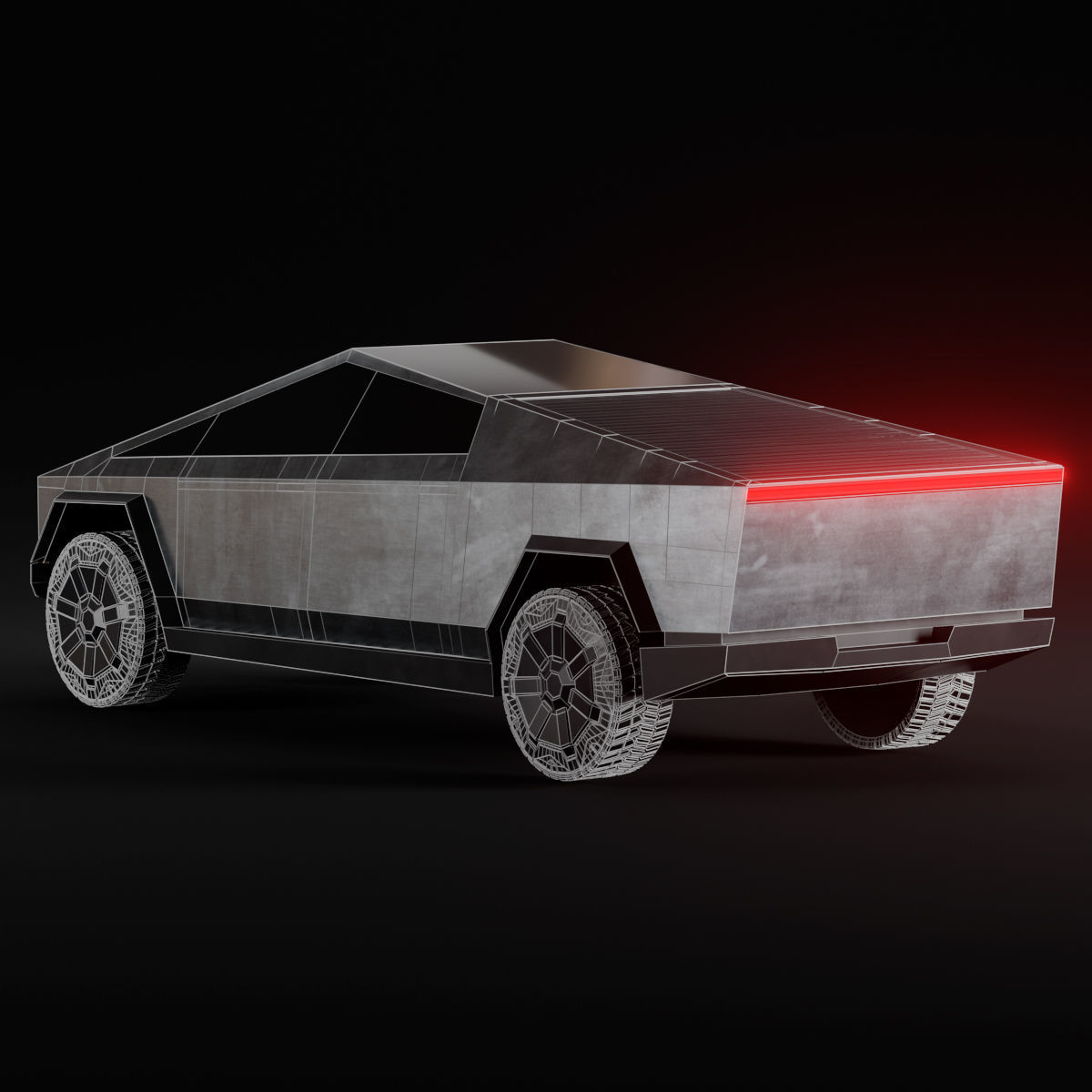 Tesla Cybertruck Low-poly 3D model_3