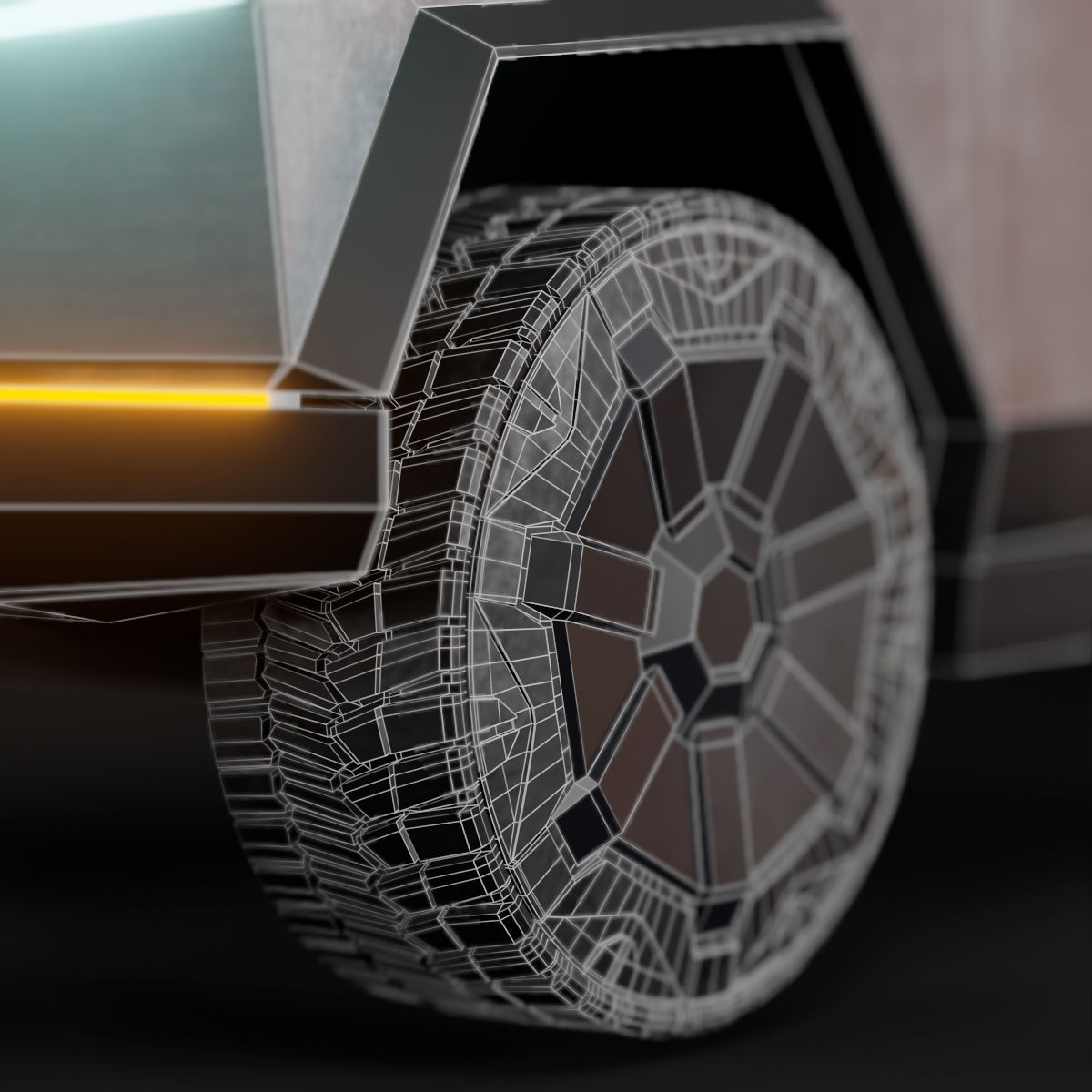 Tesla Cybertruck Low-poly 3D model_7