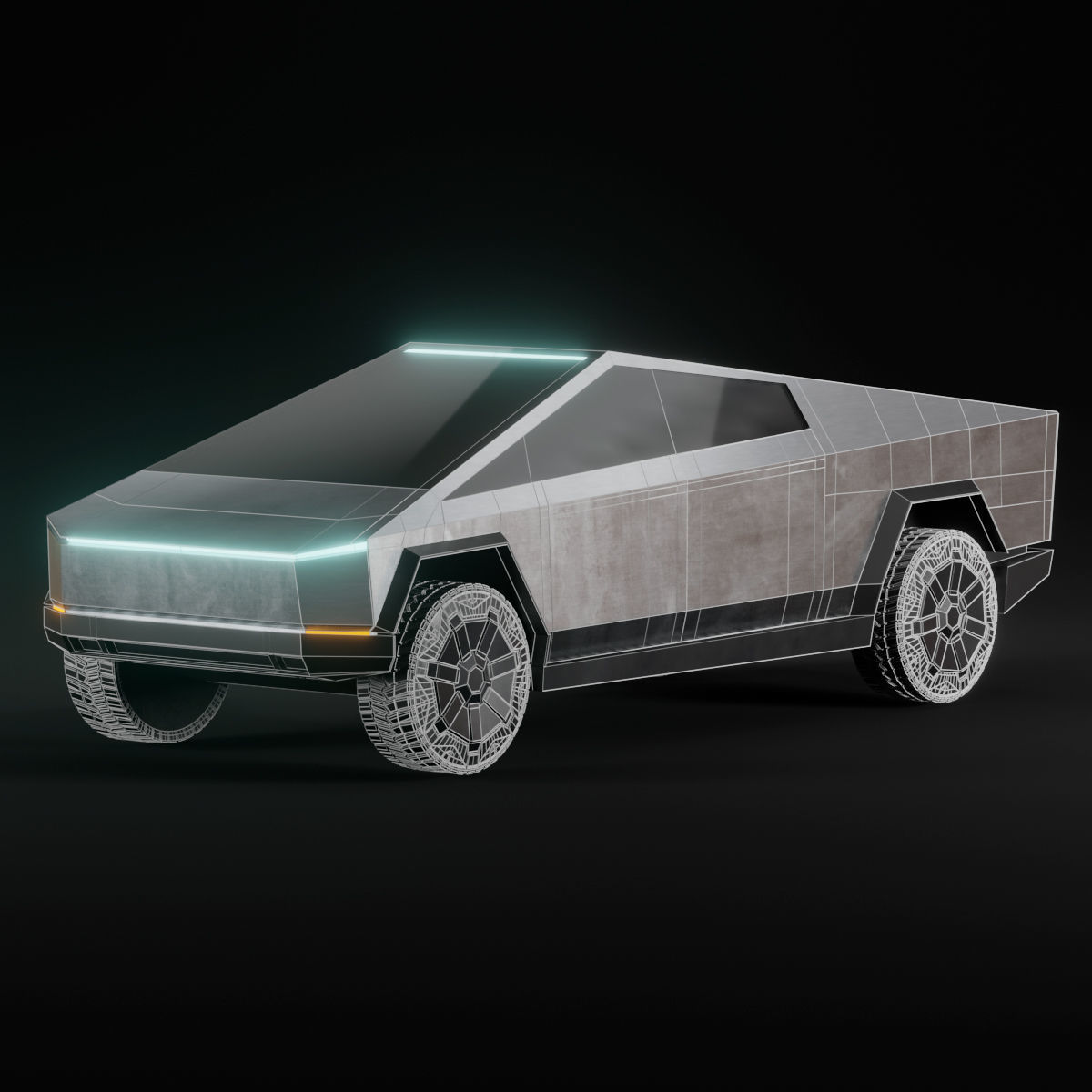 Tesla Cybertruck Low-poly 3D model_1