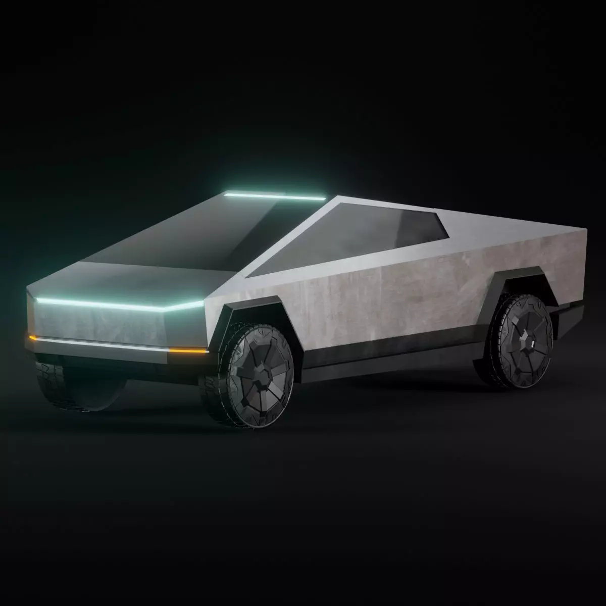 Tesla Cybertruck Low-poly 3D model_0