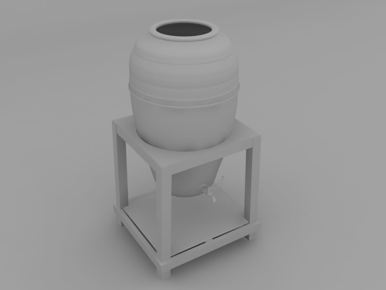 Pottery Water pot 3D model_11