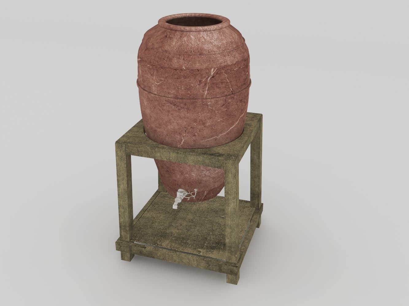 Pottery Water pot 3D model_2