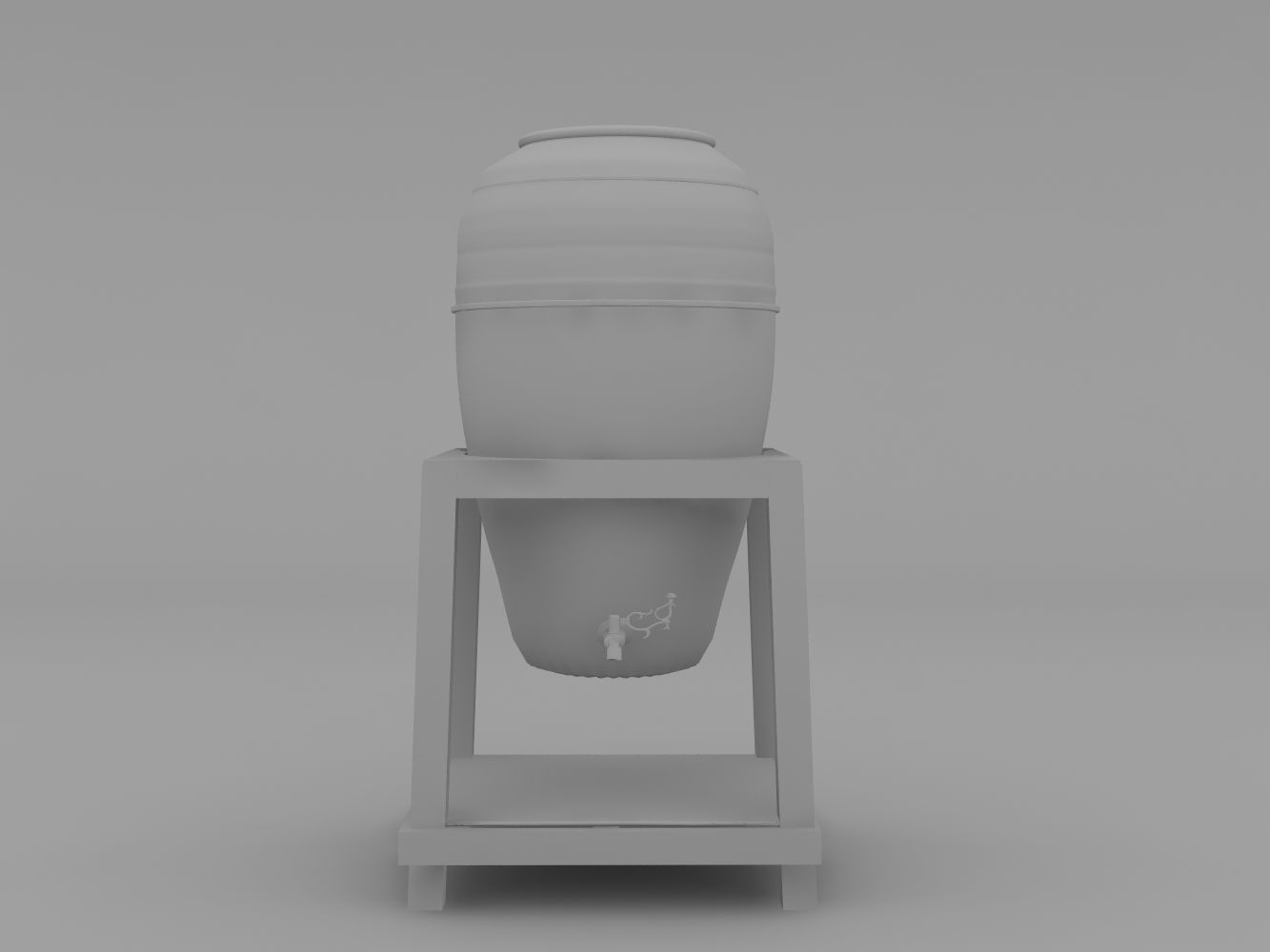 Pottery Water pot 3D model_9