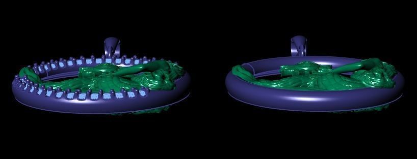 pendant mermaid print model 3D print model_15