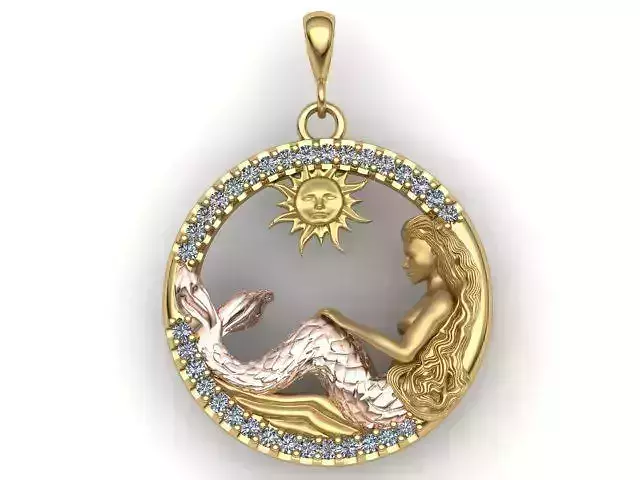 pendant mermaid print model  3D print model