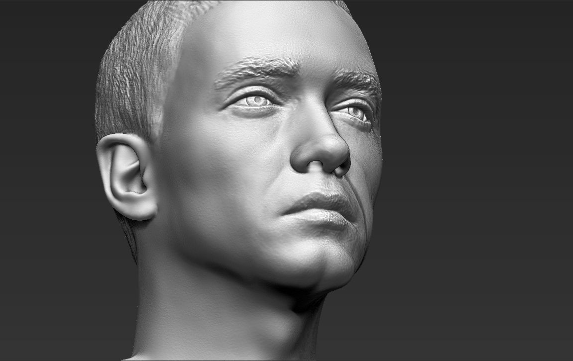 Eminem bust 3D printing ready stl obj formats 3D print model_16