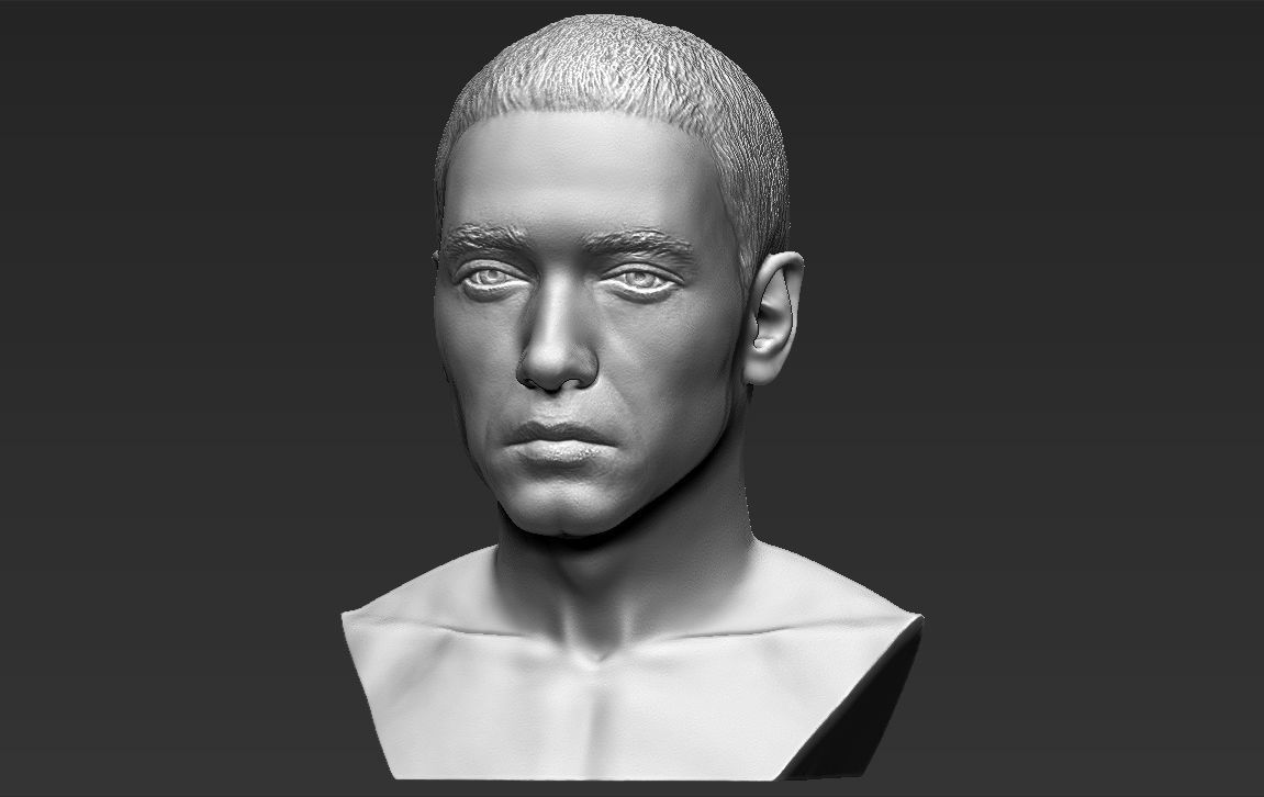 Eminem bust 3D printing ready stl obj formats 3D print model_1