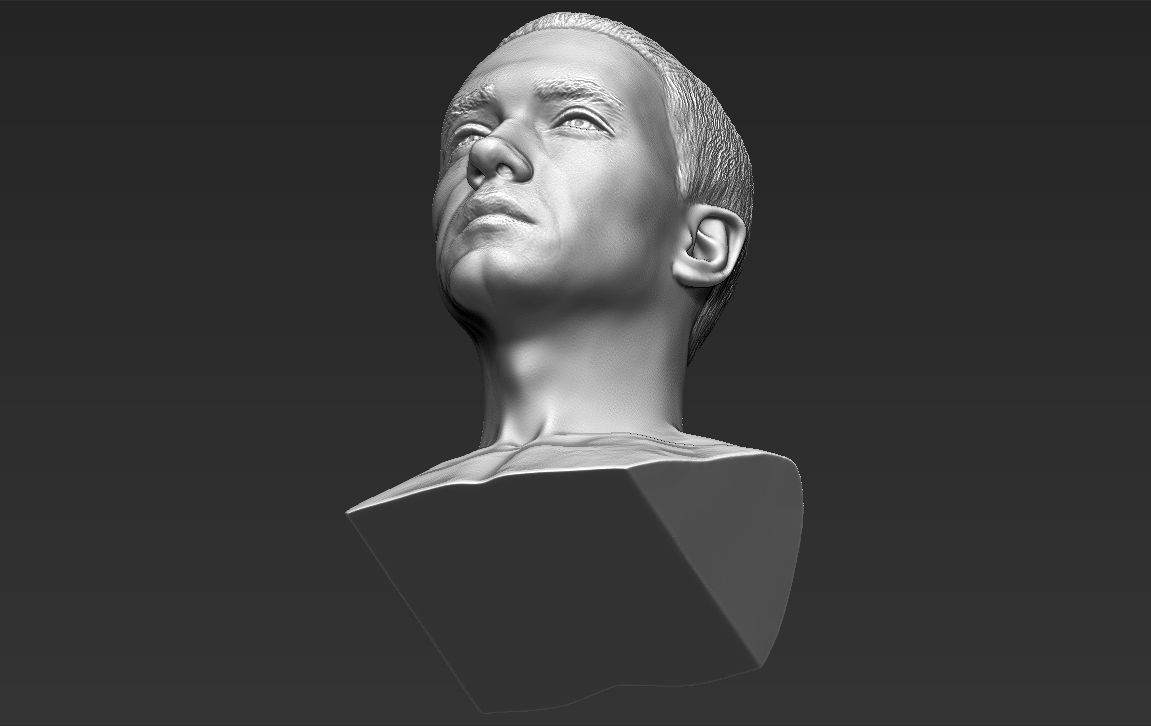 Eminem bust 3D printing ready stl obj formats 3D print model_19