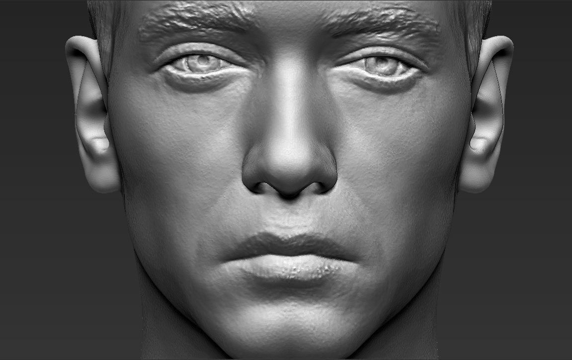 Eminem bust 3D printing ready stl obj formats 3D print model_13