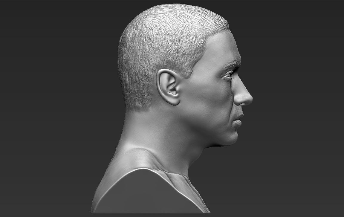 Eminem bust 3D printing ready stl obj formats 3D print model_7