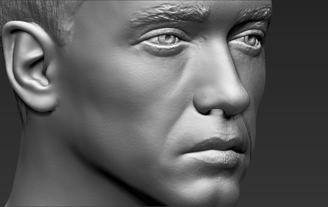 Eminem bust 3D printing ready stl obj formats 3D print model_14