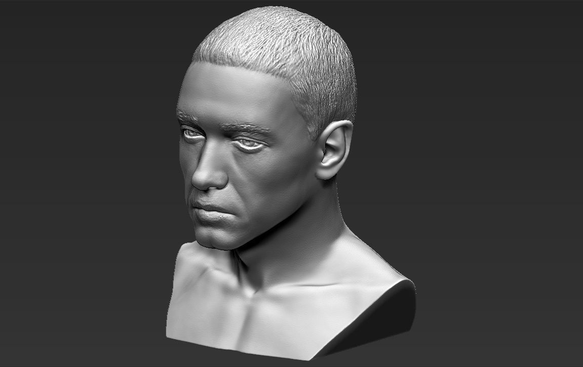 Eminem bust 3D printing ready stl obj formats 3D print model_11