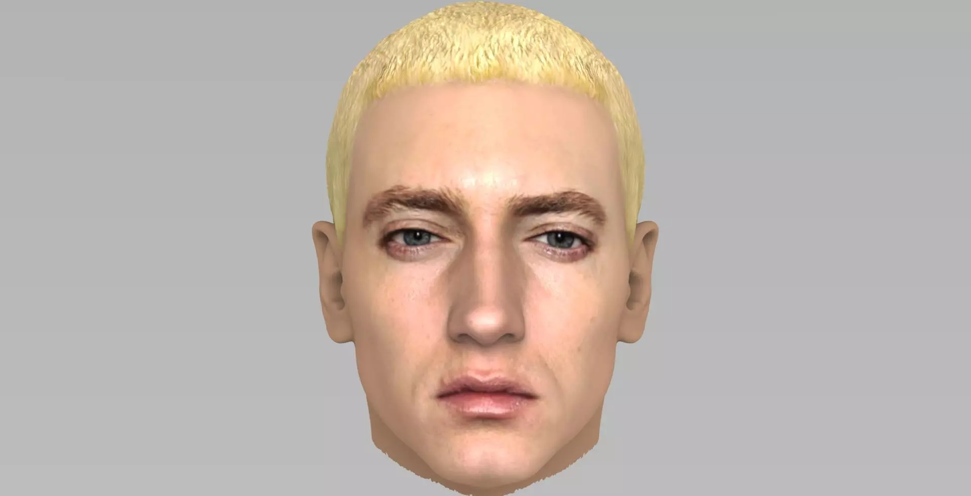 Eminem head of person with blonde hair 3D model_0