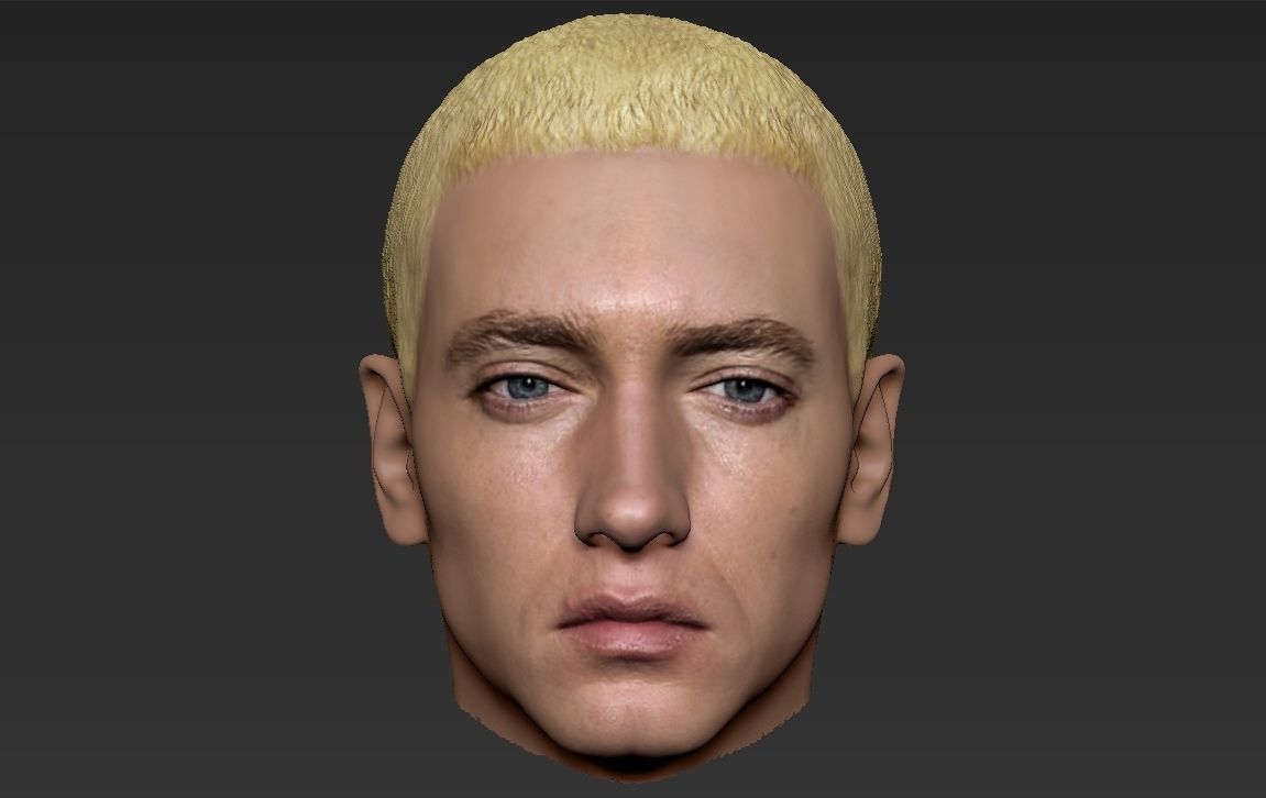 Eminem head of person with blonde hair 3D model_14