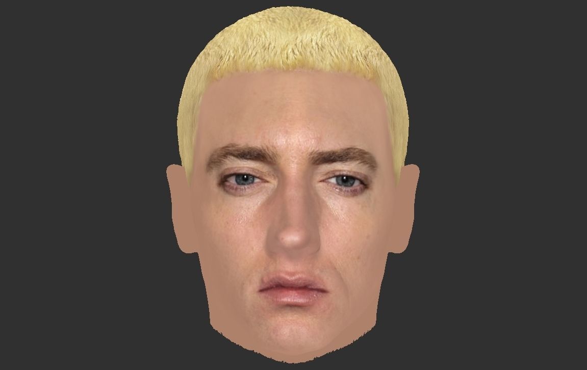 Eminem head of person with blonde hair 3D model_17