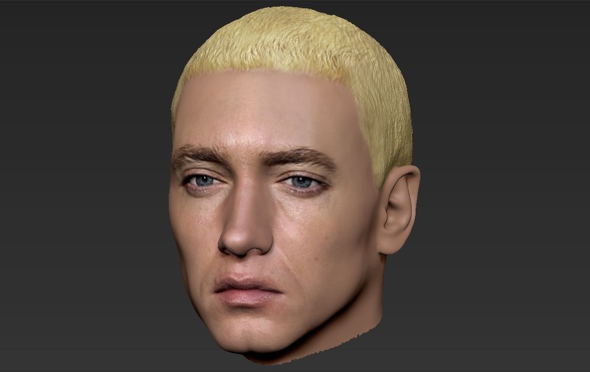 Eminem head of person with blonde hair 3D model_16