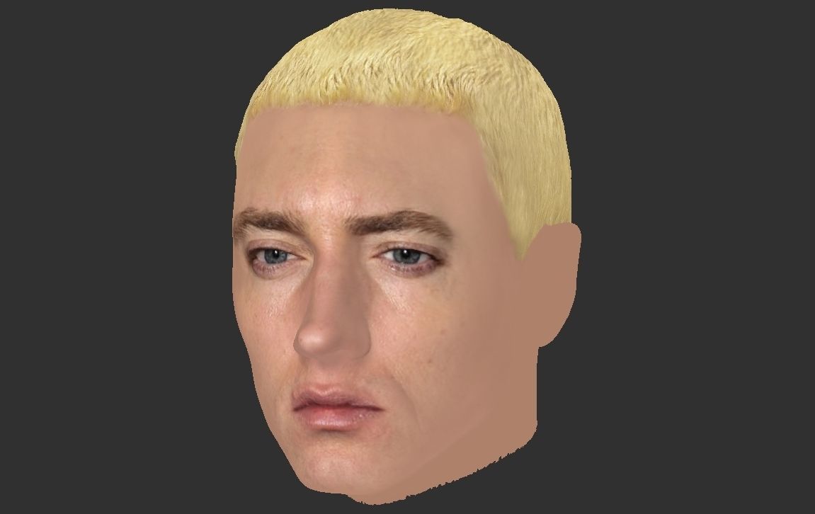 Eminem head of person with blonde hair 3D model_18