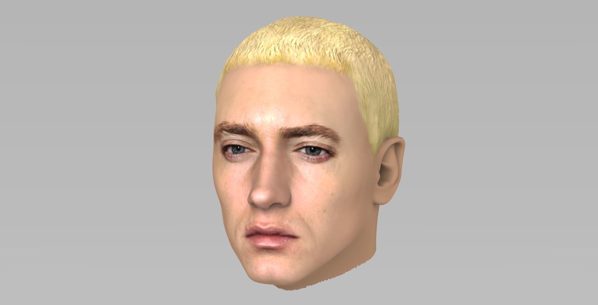 Eminem head of person with blonde hair 3D model_1