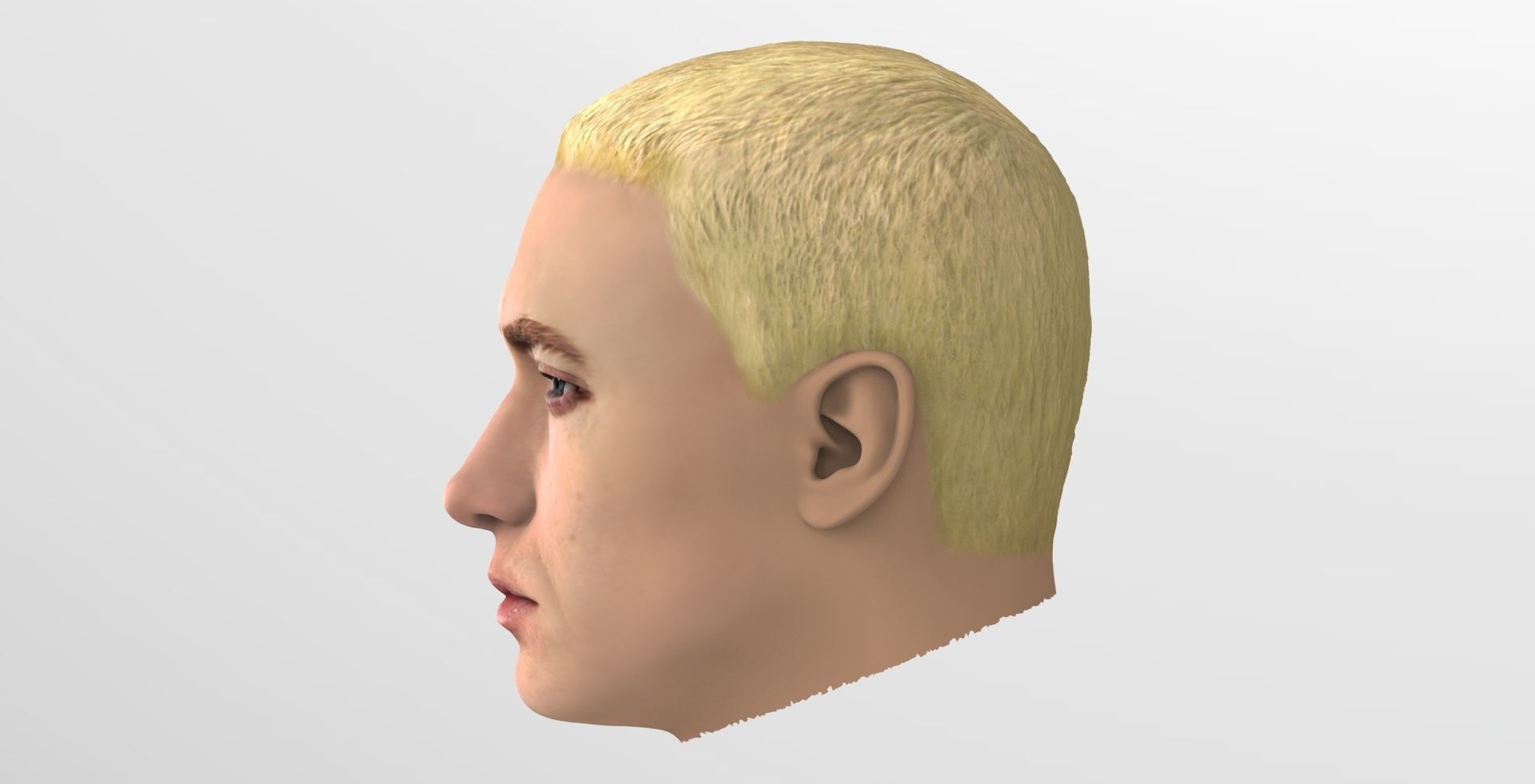 Eminem head of person with blonde hair 3D model_3