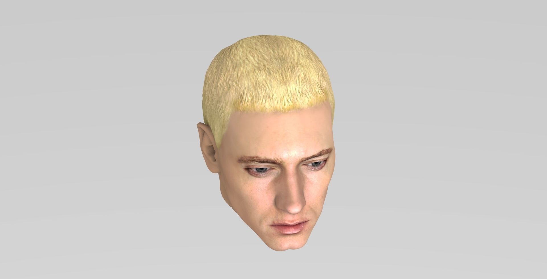 Eminem head of person with blonde hair 3D model_8