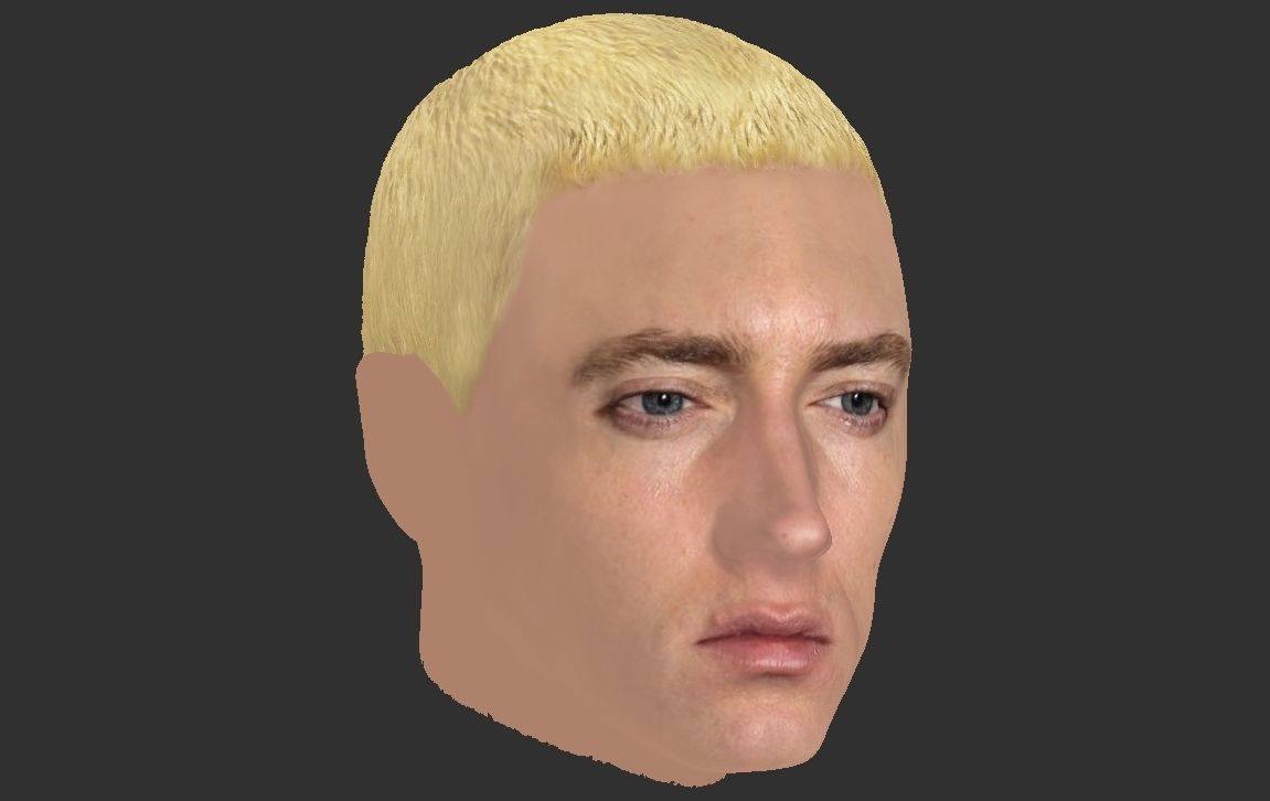 Eminem head of person with blonde hair 3D model_19