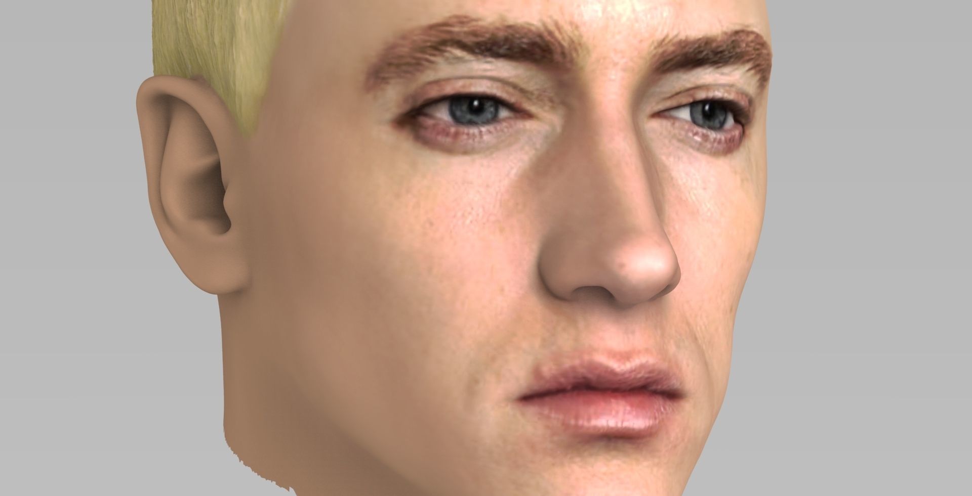 Eminem head of person with blonde hair 3D model_11