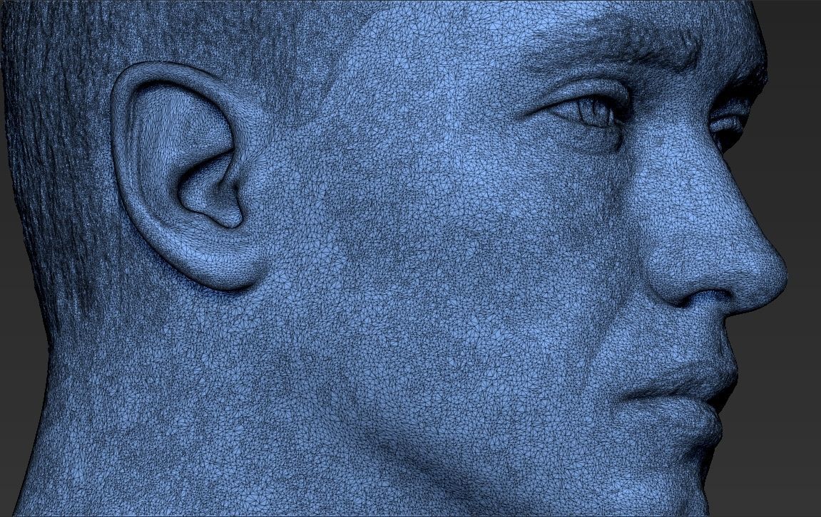 Eminem bust ready for full color 3D printing 3D print model_47