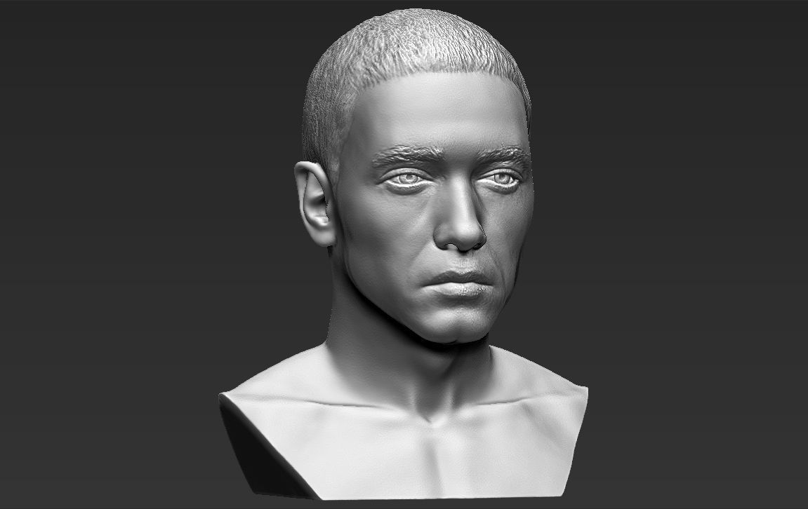 Eminem bust ready for full color 3D printing 3D print model_30