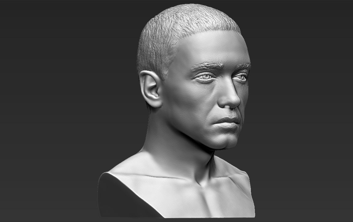Eminem bust ready for full color 3D printing 3D print model_29