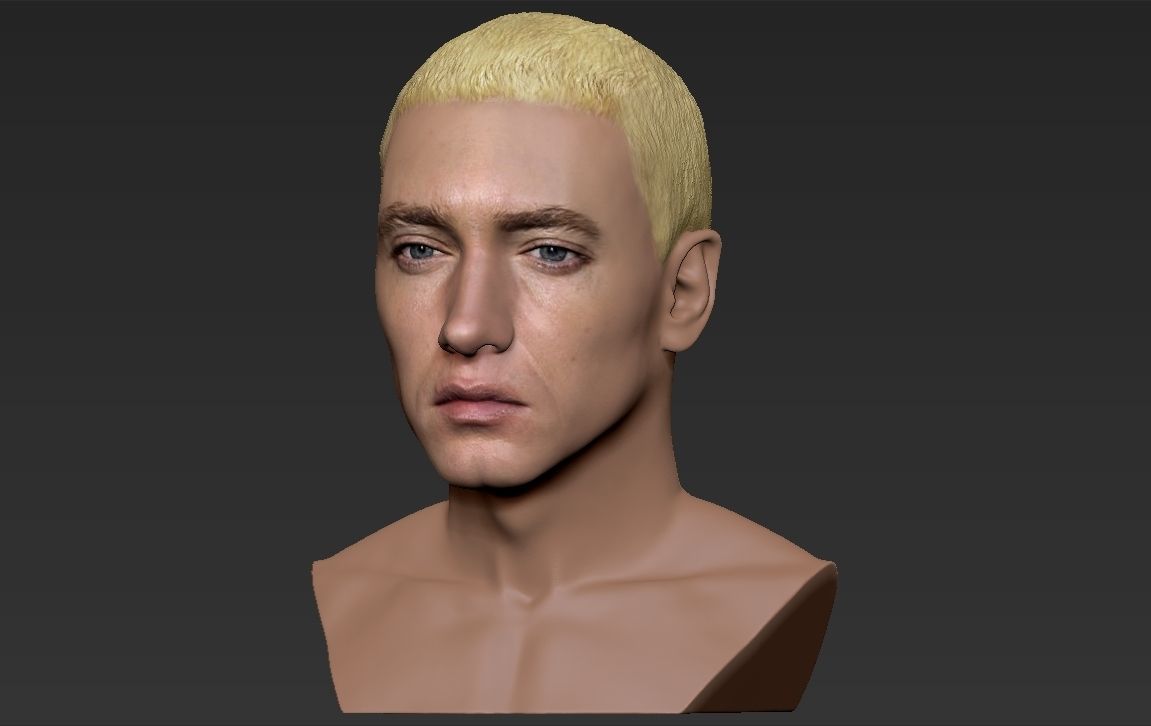 Eminem bust ready for full color 3D printing 3D print model_16