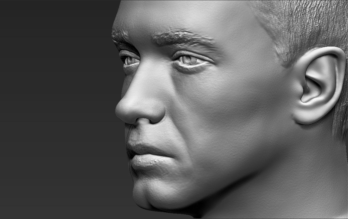 Eminem bust ready for full color 3D printing 3D print model_36