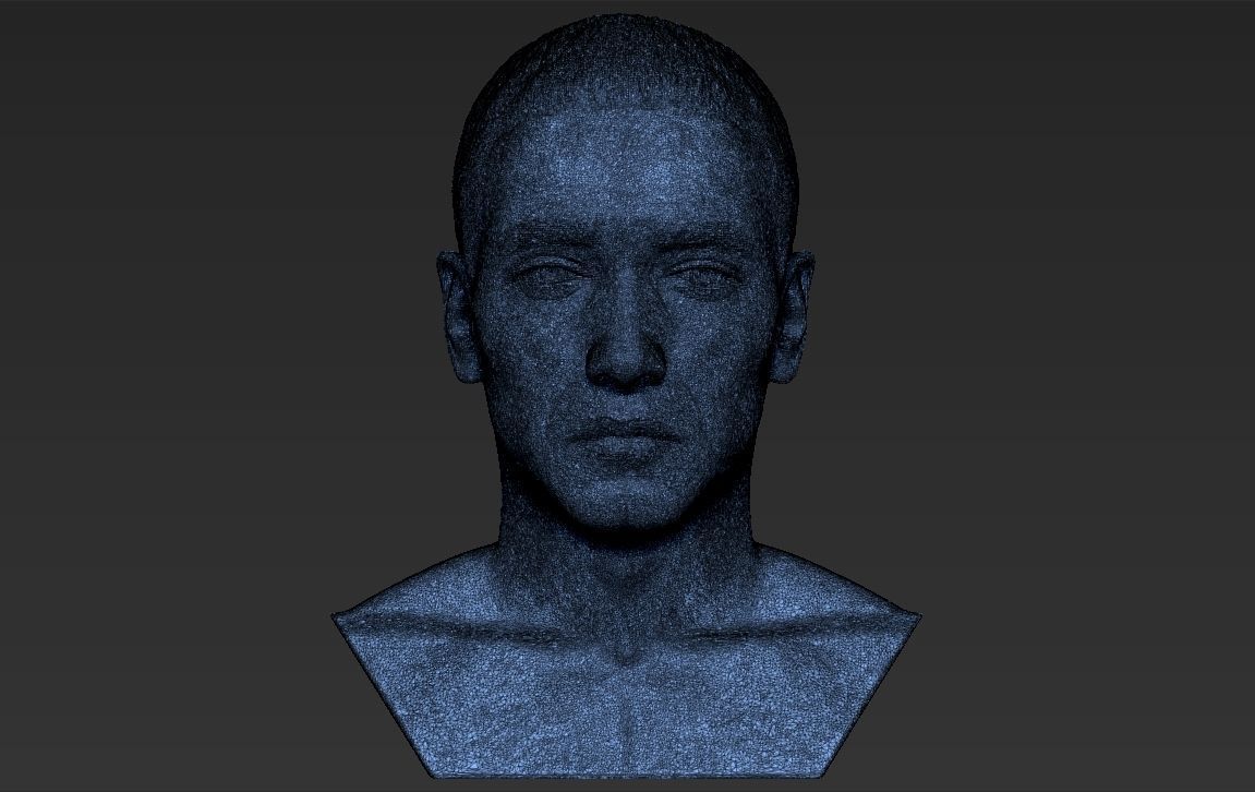 Eminem bust ready for full color 3D printing 3D print model_43