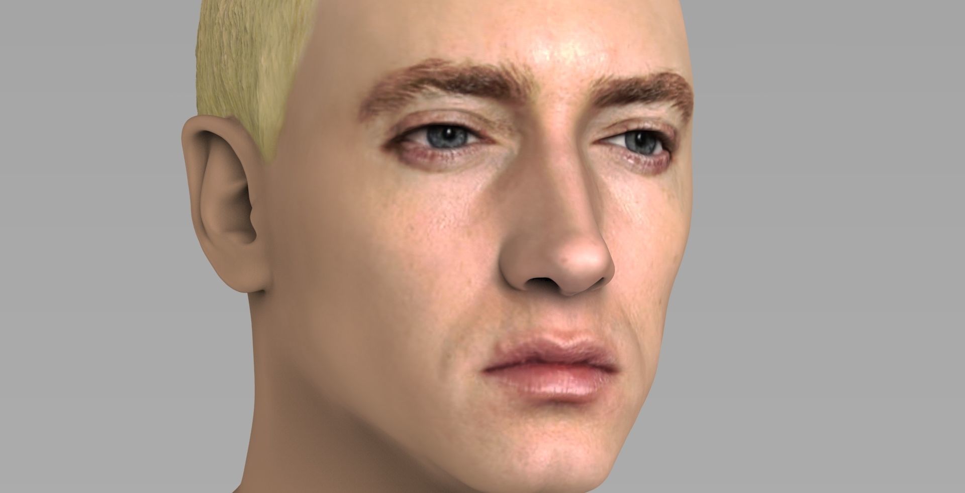 Eminem bust ready for full color 3D printing 3D print model_11