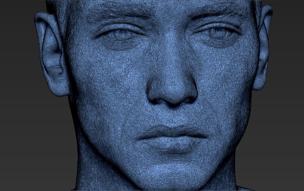 Eminem bust ready for full color 3D printing 3D print model_45