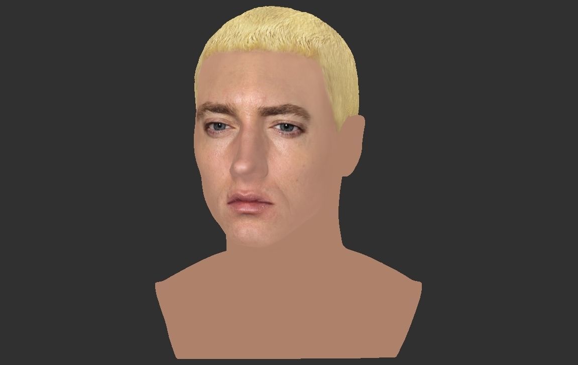Eminem bust ready for full color 3D printing 3D print model_19