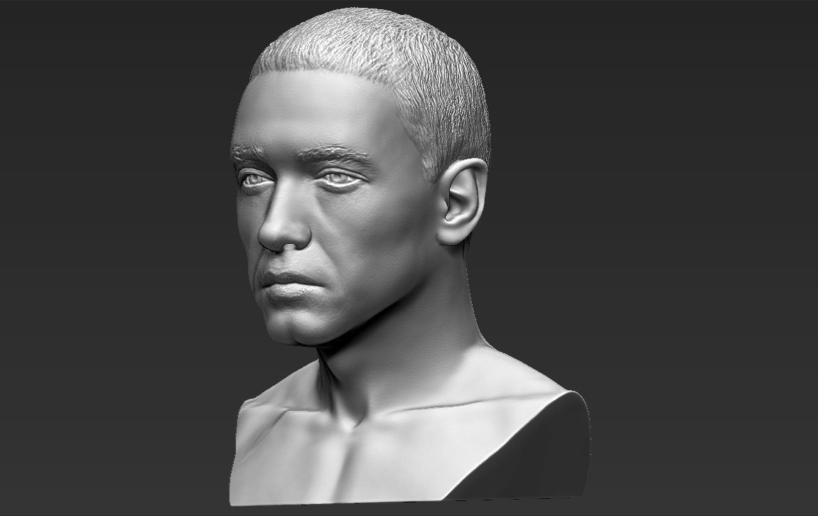 Eminem bust ready for full color 3D printing 3D print model_23