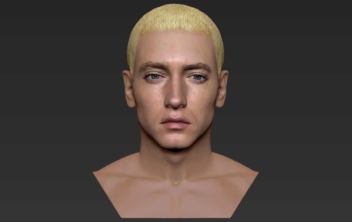 Eminem bust ready for full color 3D printing 3D print model_14